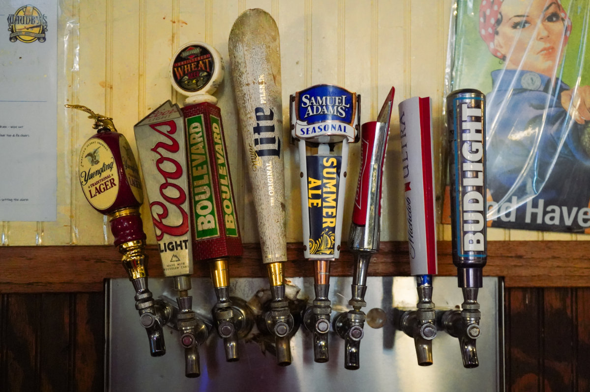 Bar area with taps
